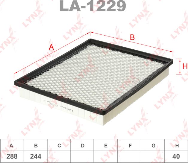 Воздушный фильтр LYNXauto. Артикул LA-1229