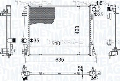Радиатор охлаждения двигателя Magneti Marelli. Артикул 350213207400