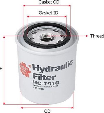 Фильтр гидравлический Sakura. Артикул HC-7910
