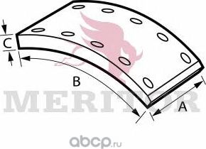 Комплект тормозных башмаков, барабанные тормоза (Arvinmeritor). Артикул MBLK2360