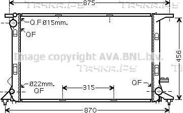 Радиатор охлаждения двигателя AVA. Артикул AIA2290