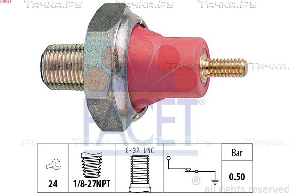 Датчик давления масла Facet Made in Italy - OE Equivalent для Ford Transit Torneo V 1994-2000. Артикул 7.0031