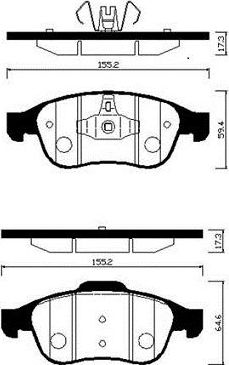 Тормозные колодки HSB передние для Dacia Dokker I 2012-2026. Артикул HP3009