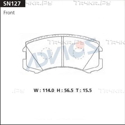 Тормозные колодки Advics передние для Honda Civic IV 1988-1992. Артикул SN127