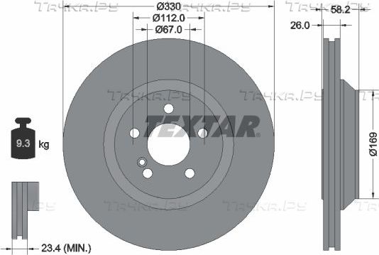 Тормозной диск Textar Pro для Mercedes-Benz S-Класс V (W221) 2005-2013. Артикул 92197903