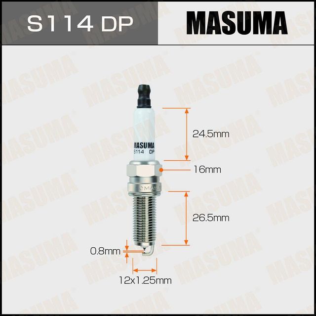 Свеча зажигания MASUMA DOUBLE PLATINUM (PLKR7B8E). Артикул S114DP