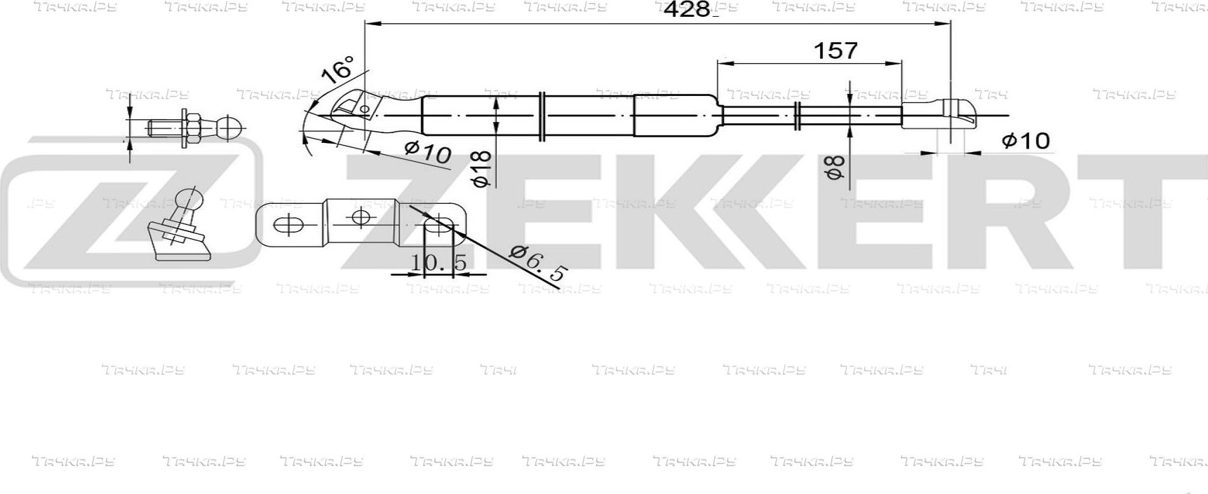 Амортизатор (упор) багажника Zekkert. Артикул GF-2623