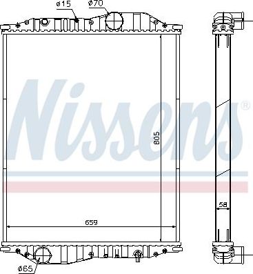 Радиатор охлаждения двигателя Nissens для MAN ÜL 1989-2026. Артикул 696090