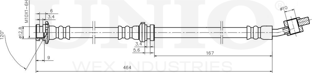 Шланг тормозной (Unio). Артикул BRH-10111