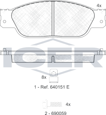 Тормозные колодки Icer. Артикул 181561