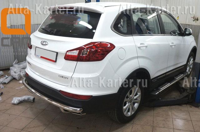 Защита Can Otomotiv заднего бампера d60 труба для Chery Tiggo 5 2014-2020. Артикул CYTI.57.0065