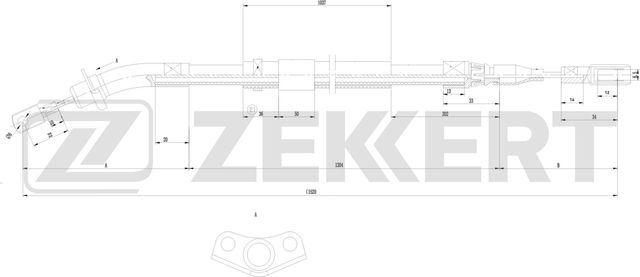 Трос ручника (тросик ручного тормоза) Zekkert. Артикул BZ-1407