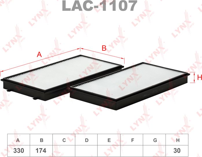 Салонный фильтр LYNXauto. Артикул LAC-1107