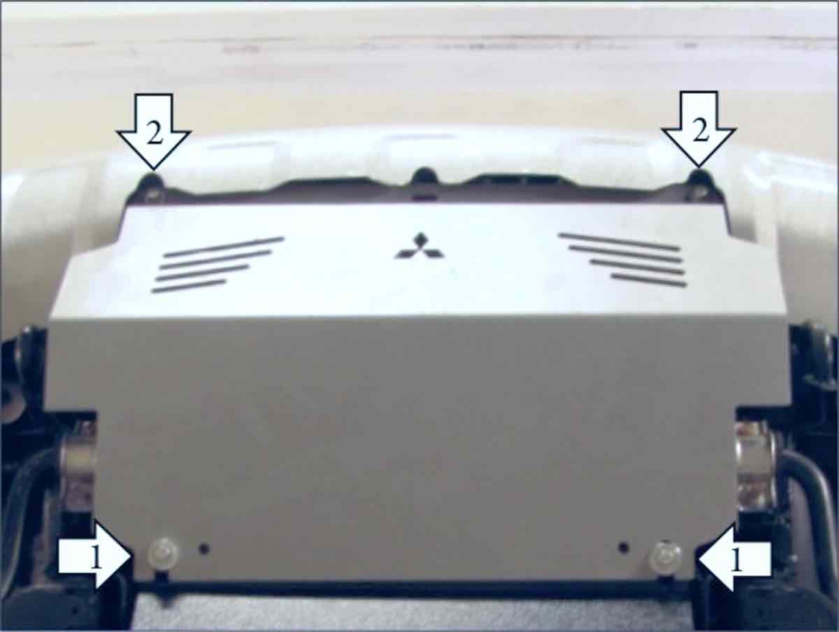 Защита алюминиевая Мотодор для радиатора Mitsubishi Pajero Sport II 2008-2015. Артикул 31307