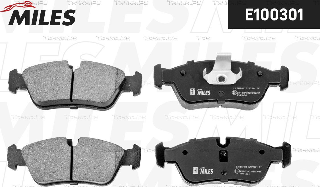 Тормозные колодки Miles (Semi-Metallic) передние для BMW Z4 I (E85/E86) 2002-2009. Артикул E100301