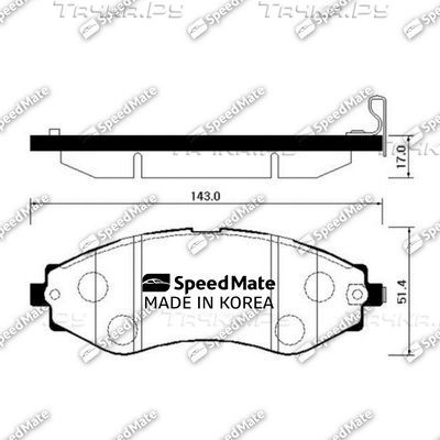 Тормозные колодки SpeedMate передние для Chevrolet Evanda 2005-2006. Артикул SM-BPG010