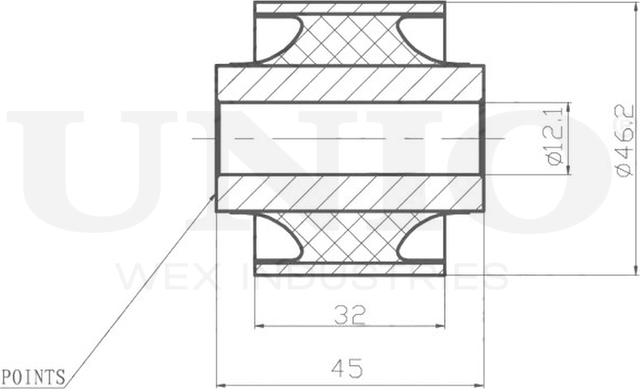 Сайлентблок реактивной тяги (Unio). Артикул RMP-20280