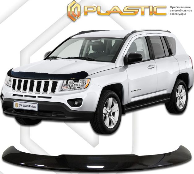 Дефлектор СА Пластик для капота (Classic черный) Jeep Compass 2013-2016. Артикул 2010010109868