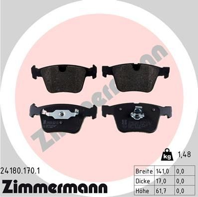 Тормозные колодки Zimmermann. Артикул 24180.170.1