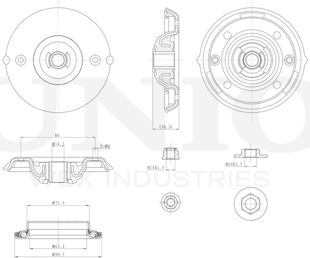 Опора амортизационной стойки (Unio). Артикул RMP-13039