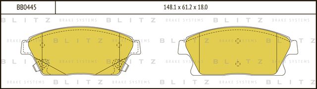 Колодки тормозные GM CRUZE/ASTRA J/MOKKA 09- перед. (Blitz). Артикул BB0445