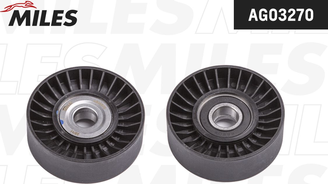 Направляющий (ведущий) ролик приводного поликлинового ремня Miles (полимерный материал). Артикул AG03270