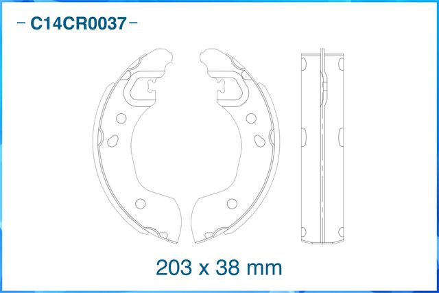 Колодки тормозные задние барабанные (Cworks). Артикул C14CR0037