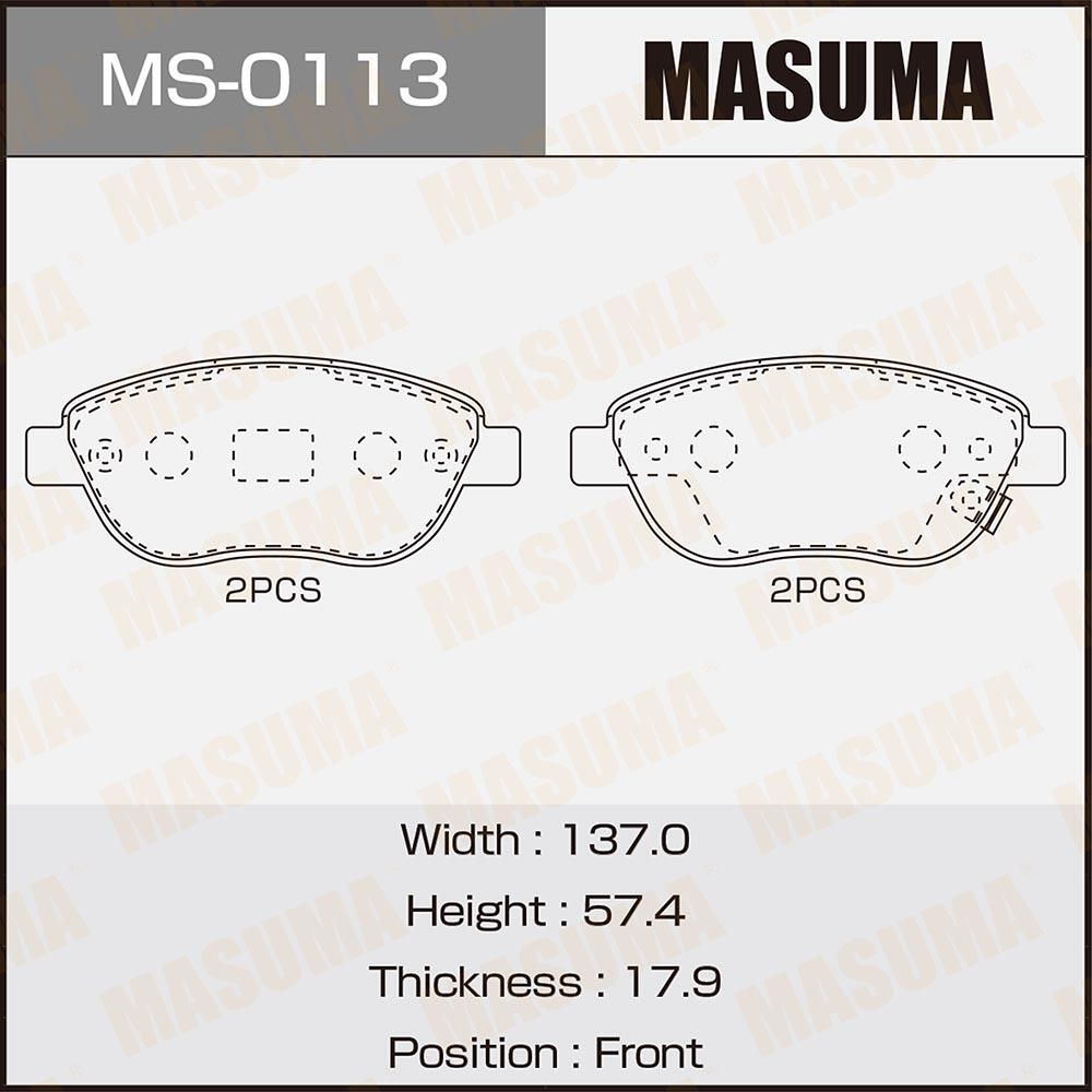 Тормозные колодки Masuma. Артикул MS-0113