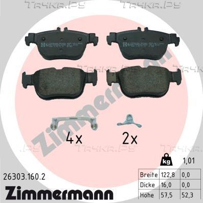 Тормозные колодки Zimmermann задние для SEAT Leon IV 2019-2026. Артикул 26303.160.2
