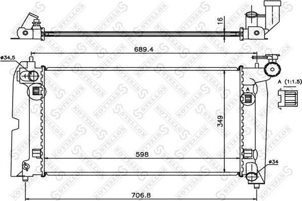 Радиатор охлаждения двигателя Stellox. Артикул 10-25362-SX