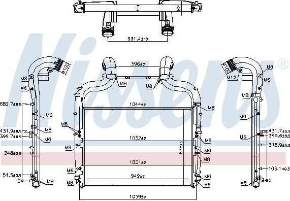 Интеркулер Nissens для DAF XF 2012-2026. Артикул 96424