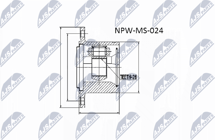 Шрус внутренний (граната) NTY. Артикул NPW-MS-024