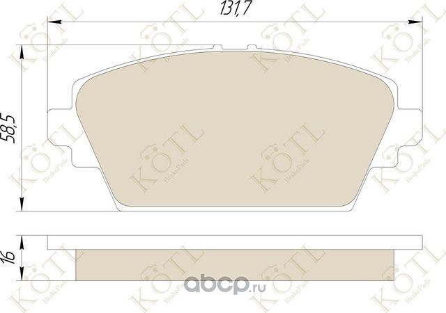 Колодки тормозные дисковые передние к-т NISSAN PRIMERA (P12) 02>/ALMERA TINO 00>05 (Kotl) Kotl. Артикул 3227kt