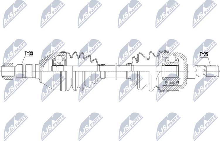 Полуось (привод в сборе, приводной вал) NTY. Артикул NPW-PL-073