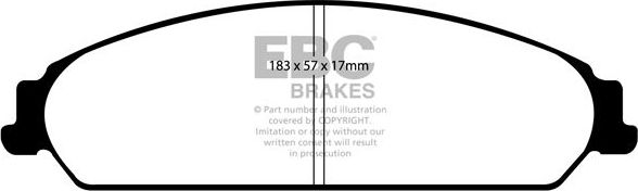 Тормозные колодки EBC Brakes передние для Dodge Caliber I 2006-2013. Артикул DP41724R