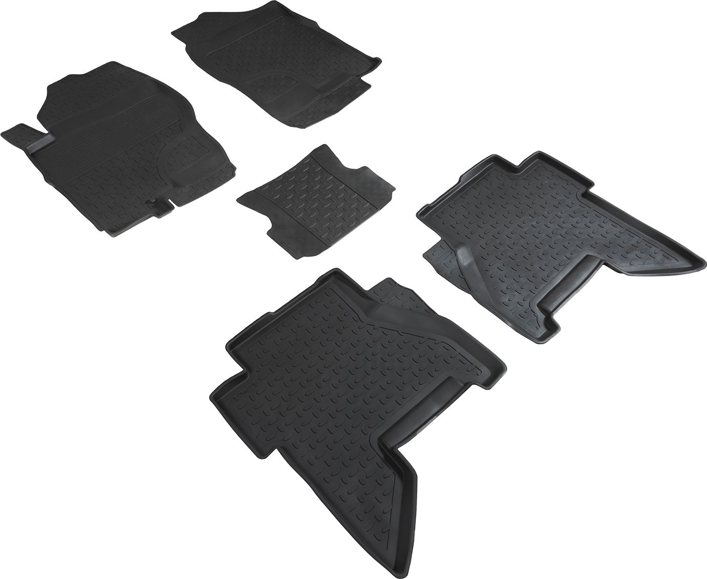 Коврики резиновые Seintex с высоким бортиком для салона Nissan Pathfinder R51 2004-2014. Артикул 88381