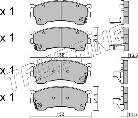 Тормозные колодки Trusting передние для Mazda MX-6 1992-1997. Артикул 232.0
