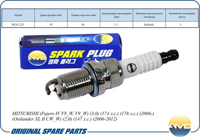 Свеча зажигания 1822A069/DIFR6C11/AMD.PL169 (Iridium) AMD AMD. Артикул AMD.PL169