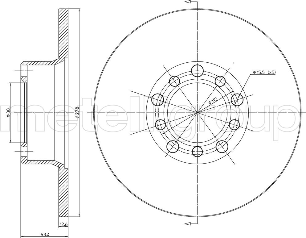 Тормозной диск Metelli. Артикул 23-0046