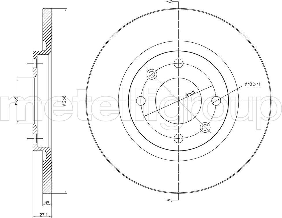 Тормозной диск Metelli. Артикул 23-0401C