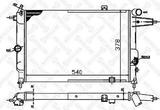 Радиатор охлаждения двигателя Stellox. Артикул 10-25059-SX