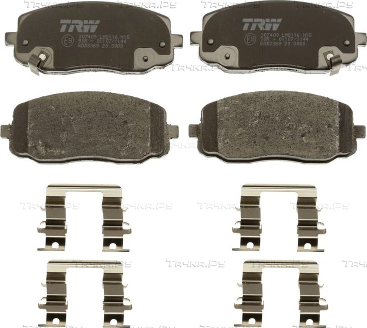 Тормозные колодки TRW COTEC передние для Hyundai i10 I 2008-2017. Артикул GDB3369