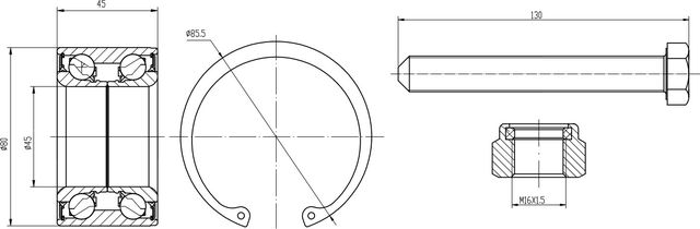 Ступичный подшипник (комплект) Trialli. Артикул CS 1866