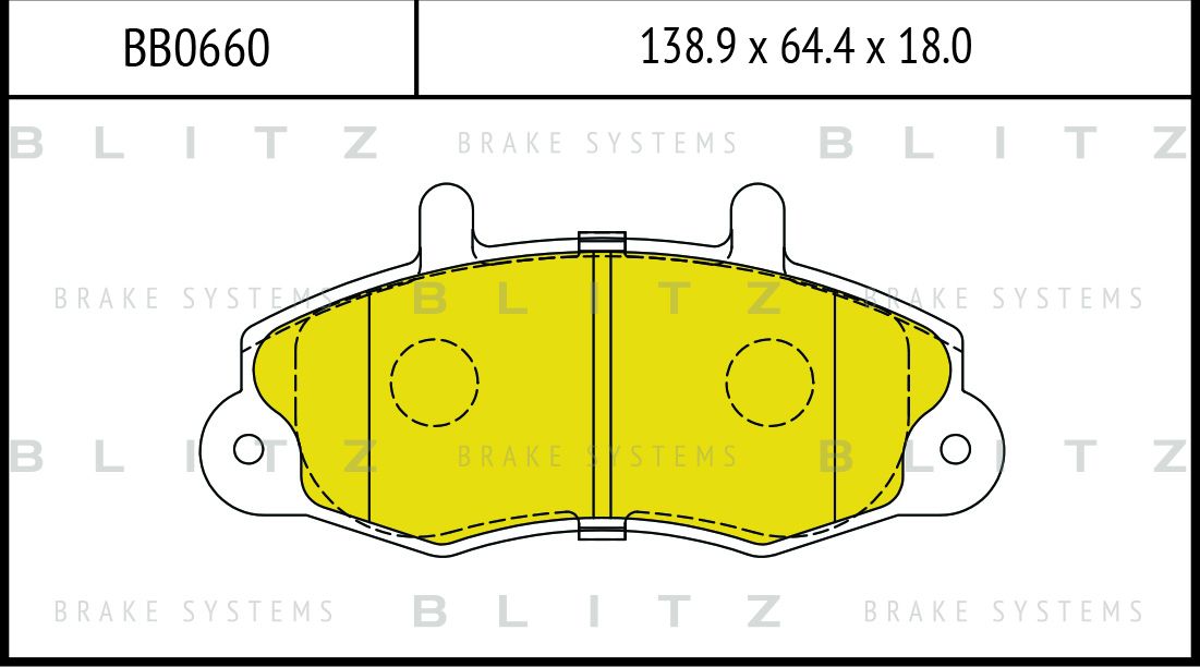 Колодки тормозные дисковые передние (Blitz). Артикул BB0660
