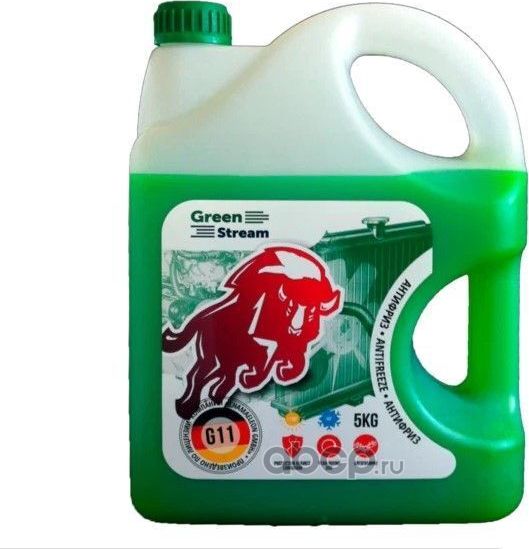 Антифриз GreenStream G11. 5 кг (зел.). Артикул 302972