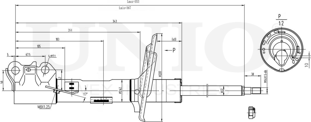 Амортизатор подвески (Unio). Артикул SAB-10145