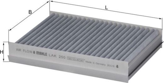 Салонный фильтр Mahle-Knecht. Артикул LAK 250
