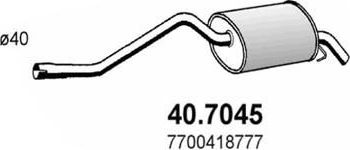 Глушитель (задняя часть) Asso для Renault Clio II 1998-2013. Артикул 40.7045