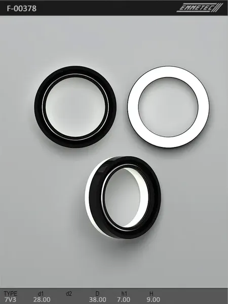 Сальник 28,00/38,00*7,00/9,00 тип 7V3 (Emmetec). Артикул F00378