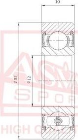 ПОДШИПНИК УНИВЕРСАЛЬНЫЙ 12x32x10 Asva. Артикул AB123210